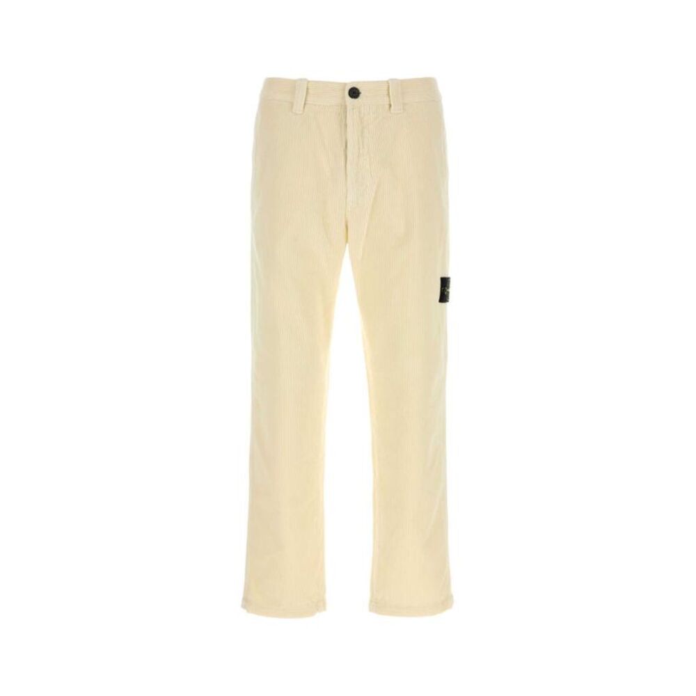 Stone Island Men Ivory Corduroy Pant
